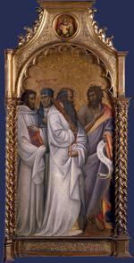 欧洲12-19世纪油画六_GIOVANNI d'Aalponte - Saints Bernard, Scholastica, Benedict and John